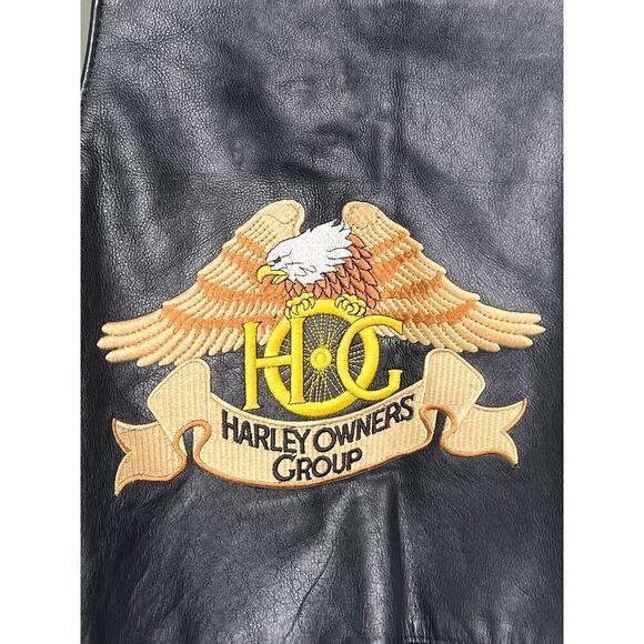 Harley Davidson HOG Harley Owners Group Patches & Pins Leather Vest Black Size S - Picture 10 of 10